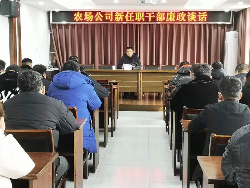 农场公司纪委进行新任职干部集体廉政谈话